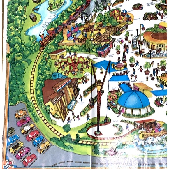 Vintage 1977 - Six Flags Atlanta Georgia Amusement Park Souvenir Map 33” x 26” - Picture 4 of 6